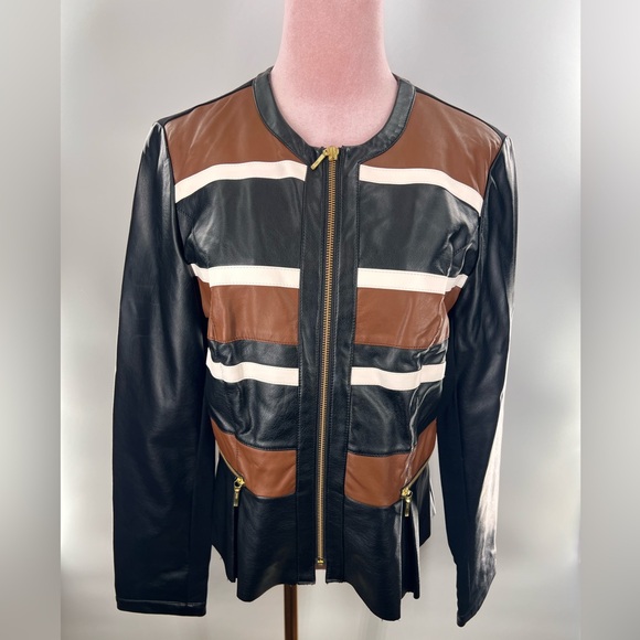 EUC INC Striped Leather Jacket - Picture 2 of 9